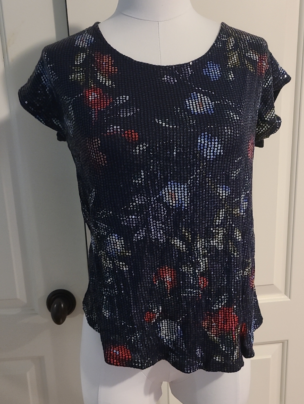 Crosby Sequined Floral Tee Shirt